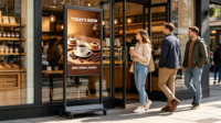 Affichage numérique LCD publicitaire pour kiosque autoportant à haute luminosité 3000 nits, 65 pouces, intérieur, simple face, pour affichage en magasin