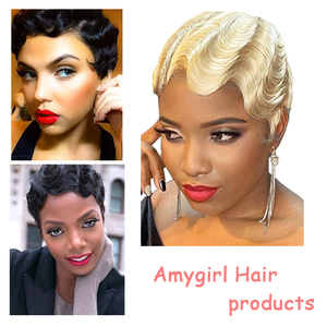Perruque en cheveux humains brésiliens Remy, courte, pour coupe Finger Wave, dentelle complète transparente HD, couleur naturelle, sans colle, densité 130%-150% - Product Image 6