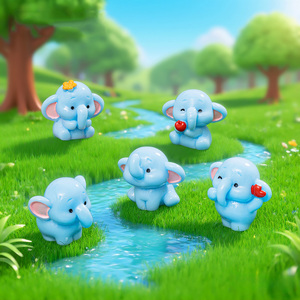 ของตกแต่งรูปช้างจิ๋ว อุปกรณ์ตกแต่งสวนเทพนิยาย ตุ๊กตาสัตว์เรซิ่นขนาดเล็ก สำหรับตกแต่งตู้ปลา DIY ของตกแต่งเค้ก ของตกแต่งรถยนต์ - Product Image 3