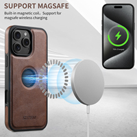 Coque de téléphone SUTENI pour iPhone 18 Pro Max, chargement sans fil, aimant, texture lisse, cuir synthétique de luxe, compatible avec les modèles 17, 16 Plus, 15, 14, 13, 12