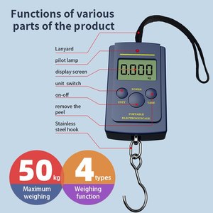 Báscula digital portátil colgante de 40 kg con precisión de 10 g para pesar equipaje de pesca - Product Image 4