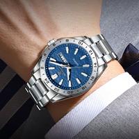 POEDAGAR 683 reloj de negocios superior de acero inoxidable semana fecha reloj de lujo para hombres relojes de cuarzo de moda luminosos impermeables para hombres