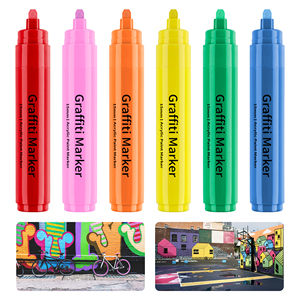 Lớn Acrylic Bút 15Mm Đầu Phẳng Màu Đen Và Trắng Dựa Nước Sơn Đánh Dấu Cảm Thấy <span class=keywords><strong>Tip</strong></span> Cho Bức Tranh DIY Doodle - Product Image 5