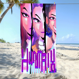 <span class=keywords><strong>Toalla</strong></span> de Playa Kpop para Verano, <span class=keywords><strong>Anime</strong></span>, Secado Rápido, Absorbente, para Playa y Baño, Diseño Personalizable - Product Image 2