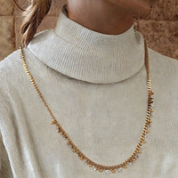 Collier chaîne brillant européen Gaovo en acier inoxydable plaqué or 18 carats avec zircon, bijou élégant pour femme, idéal au quotidien
