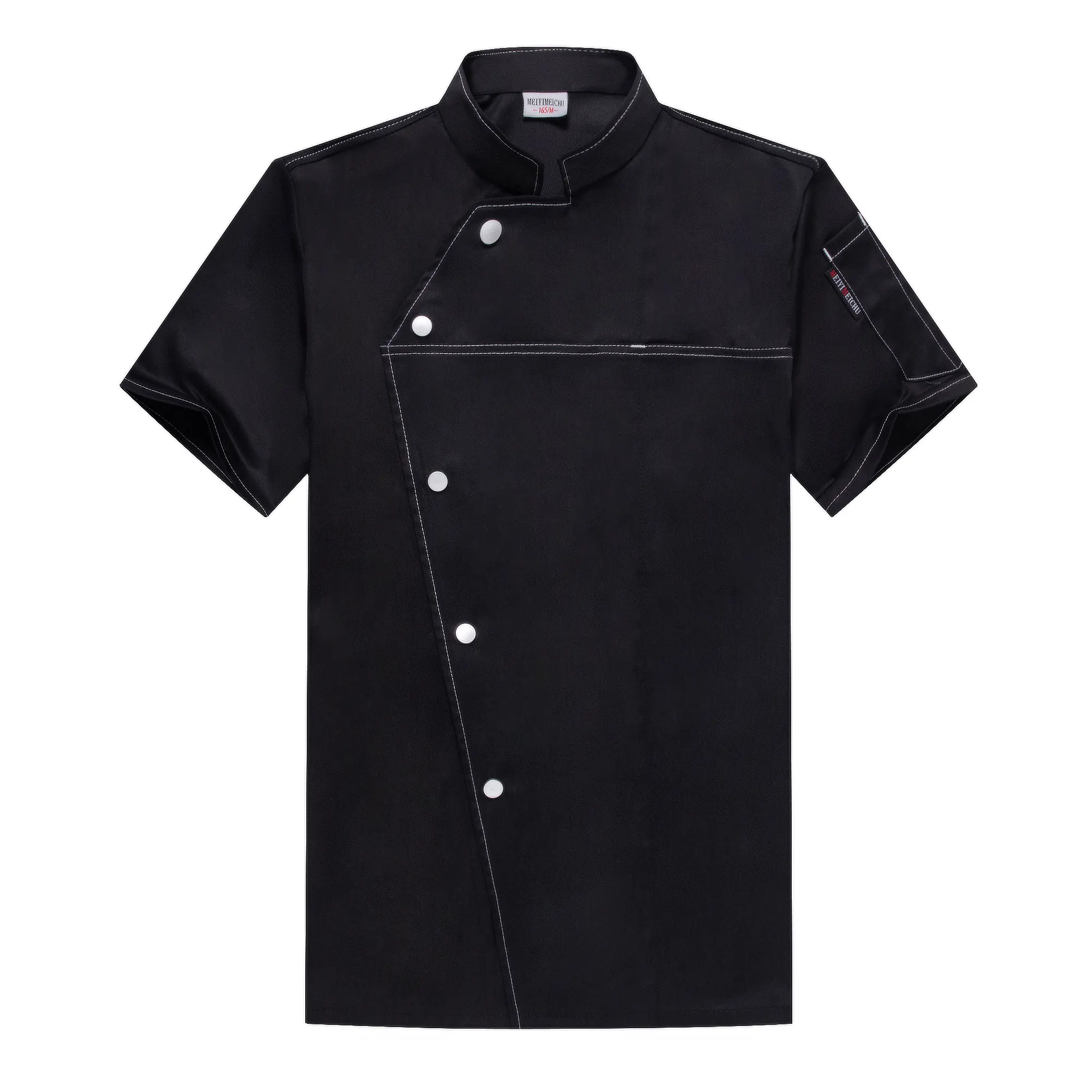 Factory Wholesale Sweat-absorbent Chef Jacket Canteen Baker Cook Snap Buttons Shirt For Hotel Staff Uniform Women