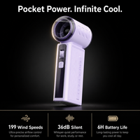 Mini ventilateur USB portable 5000 mAh, 100 vitesses, refroidissement semi-conducteur, ventilateur à main sur batterie