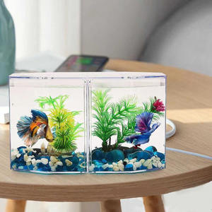 Caja de peces de lucha doble en forma de <span class=keywords><strong>diamante</strong></span> perforado de alta transparencia Caja de aislamiento de pecera de lucha caja de eclosión - Product Image 4