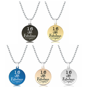 Collier personnalisé en acier inoxydable, à Date d'anniversaire, de 13, <span class=keywords><strong>16</strong></span>, 18, 30, 40, 50 ans - Product Image 3