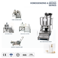 Homogénéisateur mélangeur à cisaillement élevé en acier inoxydable 50L, moteur AC 15kW, chauffage électrique, cuve d'émulsification pour crème et lotion cosmétiques