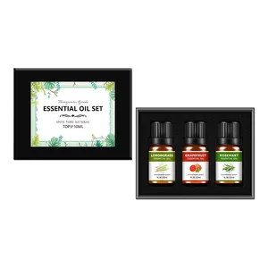 Aromaterapia Top Grade difusor Set óleo essencial 3/6 pack 10ml Garrafas Lavanda hortelã-pimenta Eucalyptus Clove Cedar Orange Oil