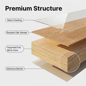 Suelo de Roble Importado de Instalación Fácil y Rápida, con Dimensiones de 1210X167X14, para Salas de Estar Pequeñas <span class=keywords><strong>en</strong></span> Apartamentos - Product Image 5