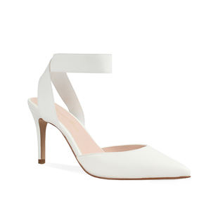 Sandales de <span class=keywords><strong>mariage</strong></span> à talons hauts personnalisées avec bride arrière Escarpins de mariée pour femmes avec semelle intérieure en PU à bride à la cheville blanche pour l'été et l'hiver - Product Image 1