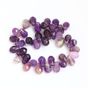 SB7140 forato lato superiore di cristallo sfaccettato quarzo pietra naturale gemma lacrima <span class=keywords><strong>goccia</strong></span> Briolette perline - Product Image 2