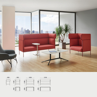 Canapé modulaire sectionnel moderne de designer en métal capitonné convertible en tissu, ensemble 3 places pour chambre, salon, bureau, hôpital, centre commercial