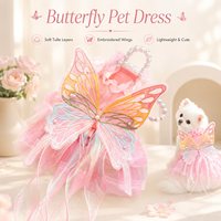 Robe de princesse papillon pour chien, robe de mariée en tulle, jupe en dentelle pour petits chats, costume de fête pour Corgi Teddy, vente en gros