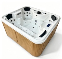 Bain à remous de luxe pour jardin, spa pour 3 personnes, bain à remous extérieur avec musique