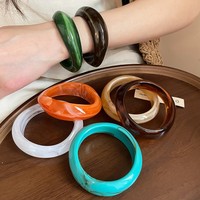 Pulseras de Acrílico Bohemia con Diseño Geométrico Irregular y Voluminoso para Mujer, Brazaletes de Resina Coloridos y Exagerados, Joyería de Regalo