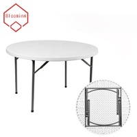 Heavy Duty 60 "8 Places Pliable En Plastique Blanc Rond 5FT Table Pliante pour Événements