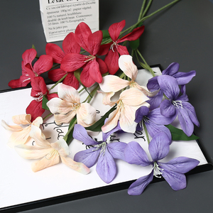 .กล้วยไม้เปลวไฟทำจากผ้าไหมที่ถือด้วยมือมีเอกลักษณ์ดีไซน์หรูหราสง่างามสมจริงโรงงานขายส่งราคาพิเศษสำหรับวันวาเลนไทน์ - Product Image 3