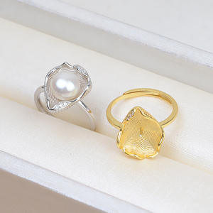 Handmade S925 Silver Living <b>Ring</b> Fashionable DIY Accessory with 6-8 <b>Pearl</b> Hollow Holder 154 - Product Image 4