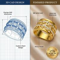 Anillo Hueco con Eslabones en Forma de Corazón de Oro de 14K con Certificación IGI/GIA, Diamante de Laboratorio de 0.24ct con Engaste de Garras, Joyería Romántica para Boda