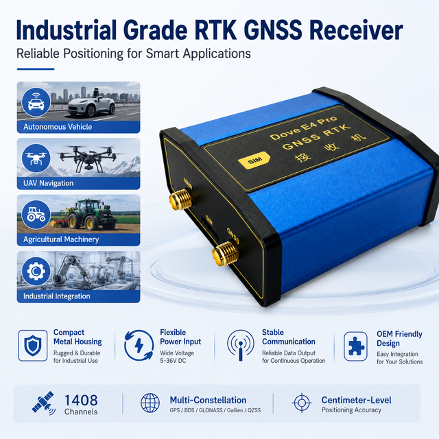 4G RTK GNSS Receiver with Centimeter Positioning Accuracy Multi GNSS Support for Robot Control System