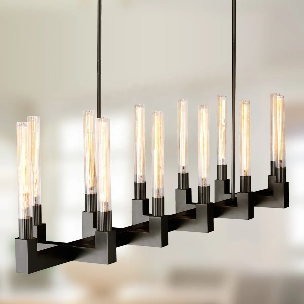 Lampadario in stile industriale in rame moderno,