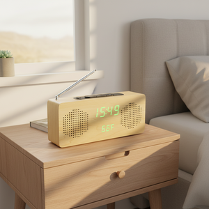 Mesita de Noche Eléctrica EMAF, Regalo Corporativo, Escritorio Retro Decorativo de Madera, Reloj <span class=keywords><strong>Despertador</strong></span> Digital LED con <span class=keywords><strong>Radio</strong></span> FM - Product Image 2