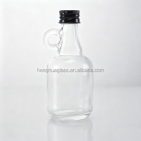 Bouteille en verre miniature de 50 ml de haute qualité avec poignée, bouteille à liqueur avec bouchon à vis, bouteille en verre pour sirop d'érable avec boucle de maintien