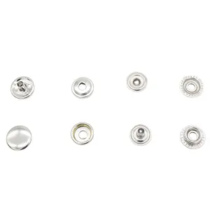 Hot Sale Stainless Steel Snap Caped Button Fastener 10mm 15mm Snaps