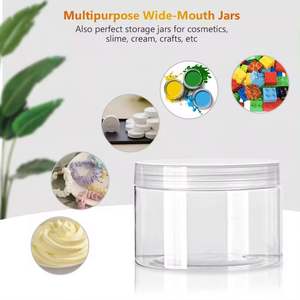 Vente en gros de pots transparents en PET de qualité cosmétique à large ouverture avec bouchon à vis pour le stockage de cosmétiques, 50g, 50ml, 150ml, 200ml, 2oz, 4oz, 8oz, 16oz, personnalisables - Product Image 6