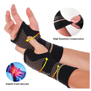 Penjepit pergelangan tangan pereda nyeri pergelangan tangan olahraga mengetik lengan kompresi penopang pergelangan tangan tembaga - Product Image 4