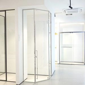 Mampara de <span class=keywords><strong>Ducha</strong></span> Corredera Pivotante BEJOY 900X900X2000 MM, Negro Mate, Acero Inoxidable 304, Vidrio de 8mm - Product Image 1