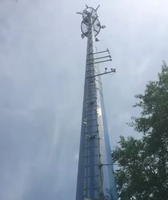 Tour de télécommunication monopode OEM 15M 20M 25M galvanisée à chaud, à tube unique, haute résistance au vent, pour couverture de signal