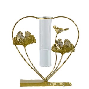 Taixing Qiujing Modern Geometric Desk Flower <b>Vase</b> With Glass Tube For Indoor Plants And Dried Flowers Decor - Product Image 5