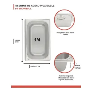 Inserto in acciaio inossidabile 1/4 15 cm con coperchio Shorbull - Product Image 4