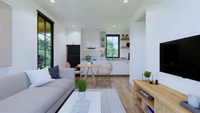 Maison préfabriquée de luxe de 32 mètres carrés, 2 chambres, conteneur maritime, maison préfabriquée avec terrasse avant