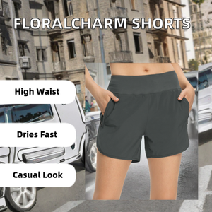 Floralcharm High-<b>Waisted</b> 100% Cotton Shorts <b>Elastic</b> Button Stretch Plus Size Casual Regular Fit Hot Shorts Side Slit Quick Dry - Product Image 2