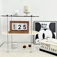 Support de rangement de bureau en verre à 3 niveaux pour tasses, présentoir décoratif pour cosmétiques et parfums