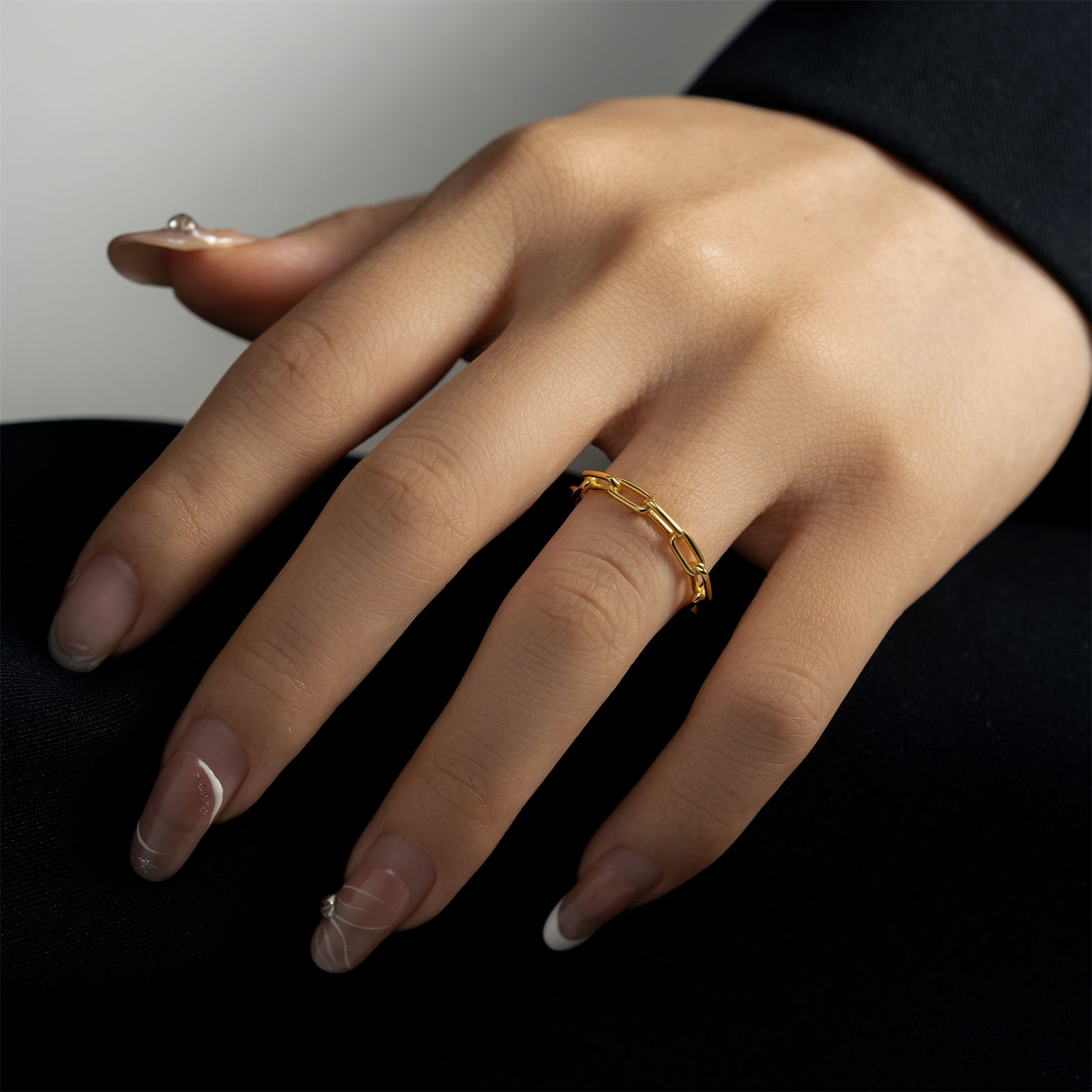 FUAMAY 925 bague en argent sterling 18k or rempli trombone anneau