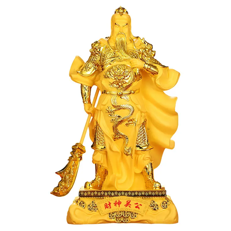 Керамика для продажи бронзовая окрашенная деревянная скульптура Гуань Юй статуя из смолы под заказ статуи бульдога
