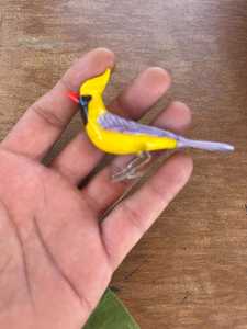 Tiny Glass World Handmade Glass Bird Figurine Yellow Purple <b>Red</b> Beak Murano Blown Tabletop <b>Vase</b> Contemporary Art Accessory - Product Image 5