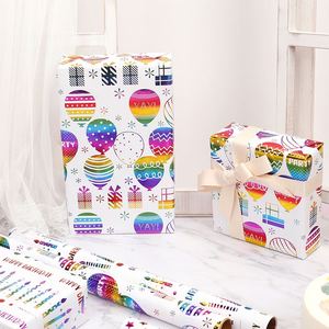 Wholesale Birthday Stamping Gift Wrapping Paper 43*300 cm Wrapping Paper 3 Rolls a <b>Set</b> - Product Image 5