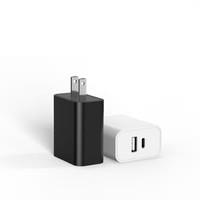 Chargeur mural PD45W noir AC 100-240V vers sortie DC 5V 3A/9V 3A/12V 3A/20V 2.25A Prise EU/UK/USA Câble USB-C vers C en tissu