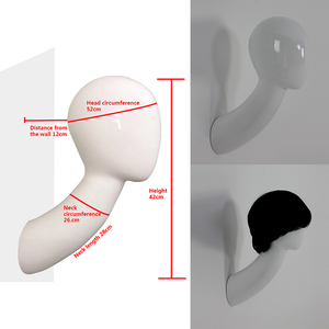 Belle tête <span class=keywords><strong>de</strong></span> mannequin d'affichage à long cou en fibre <span class=keywords><strong>de</strong></span> verre fixée au mur pour perruques - Product Image 2