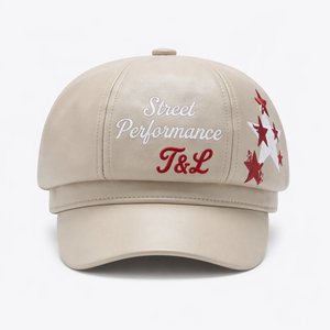 Boina Ajustable de Piel Sintética Estampada de Alta Calidad con Logotipo de Cadena Personalizado, Gorra Elegante de Moda, Fabricante OEM ODM, Pedidos al por Mayor, China - Product Image 2