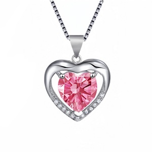 Collana pendente per gioielli <span class=keywords><strong>donna</strong></span> con diamanti eterni a forma <span class=keywords><strong>di</strong></span> <span class=keywords><strong>cuore</strong></span> blu collana alla moda per <span class=keywords><strong>donna</strong></span> - Product Image 3