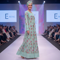 Robe d'été ethnique de luxe pour femme, en rayonne de haute qualité, imprimé floral africain, coupe régulière, manches longues, respirante et écologique