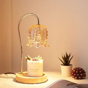Lampe d'aromathérapie en <span class=keywords><strong>bois</strong></span> massif avec éclairage de nuit électrique Lampe de cire fondante à atmosphère intérieure Source métallique décorative - Product Image 1